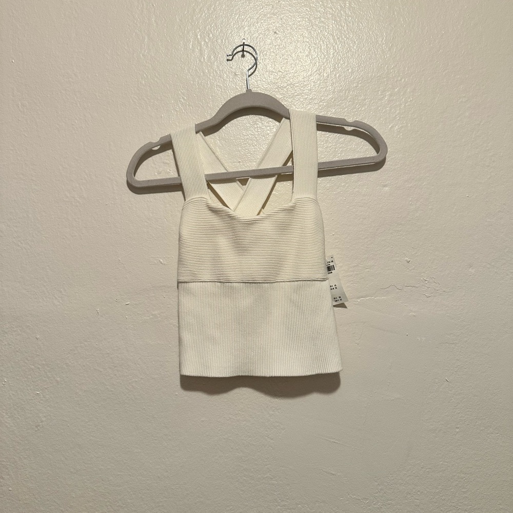 White Abercrombie bustier style blouse